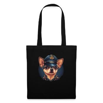 Chihuahua | Polizei Polizist Polizistin Hut - Stoffbeutel - Schwarz - Vorne