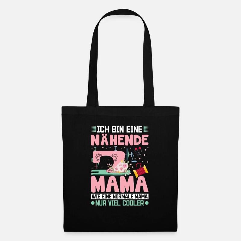 Mama Nähen Muttertag Geschenk - Stoffbeutel - Schwarz