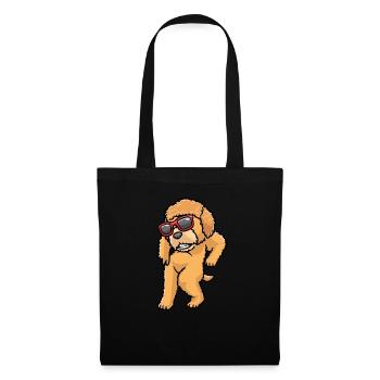 Goldendoodle dog dancing with sunglasses - Tote Bag - black - Front