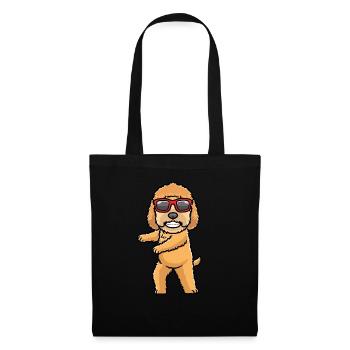 Goldendoodle dog dancing with sunglasses - Tote Bag - black - Front