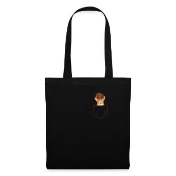 Sac Pèlerin Gallois Corgi chien amoureux mignon - Sac en tissu - noir - Devant