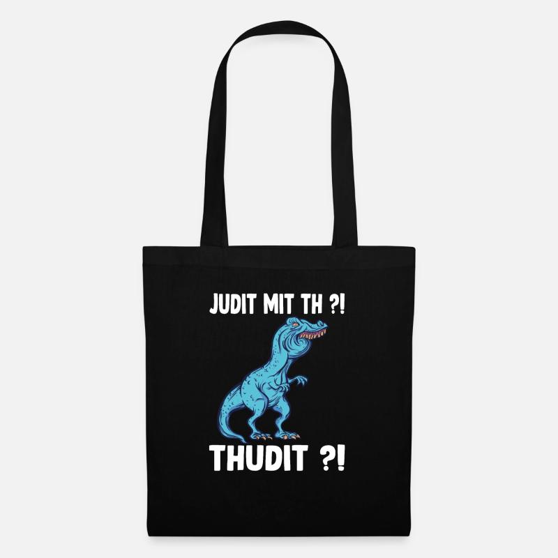 Judit Dino TRex Überbiss Dinosaurier Meme T-Rex - Stoffbeutel - Schwarz