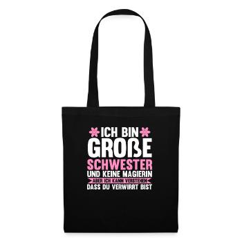 Familienmotiv Schwester - Stoffbeutel - Schwarz - Vorne