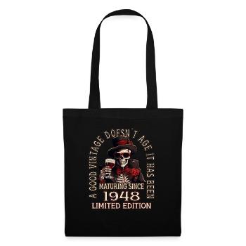 75e anniversaire 1948 75 Bon millésime - Sac en tissu - noir - Devant