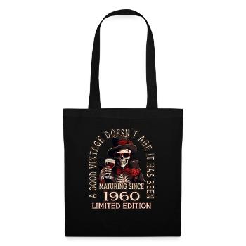 63. Geburtstag 1960 63er Guter Jahrgang - Stoffbeutel - Schwarz - Vorne