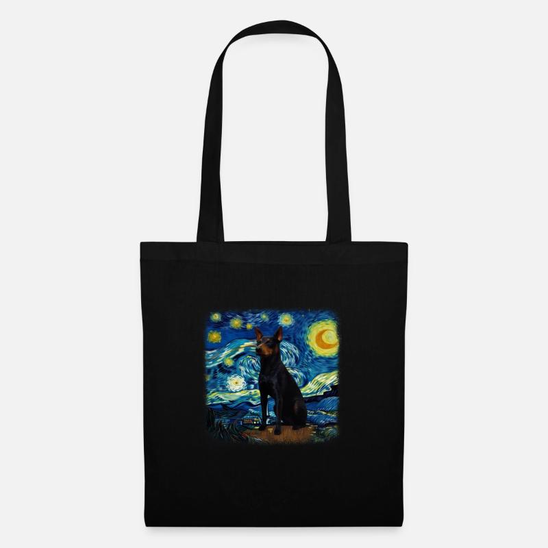Australian Kelpie Van gogh starry night - Stoffbeutel - Schwarz