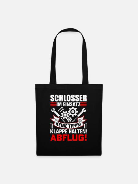 Schlosser im Einsatz Geschenkidee - Stoffbeutel - Schwarz
