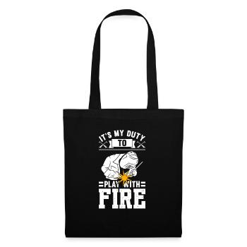 C’est mon devoir de jouer avec le feu - Sac en tissu - noir - Devant
