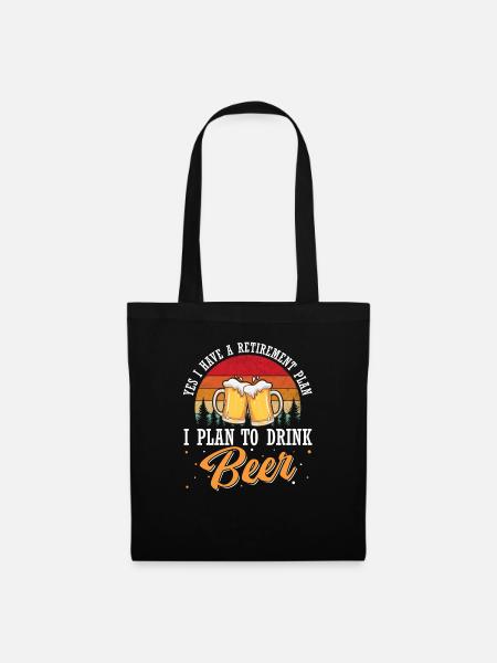 Rentner Rente Bier - Stoffbeutel - Schwarz