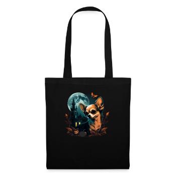 Chihuahua Costume d'Halloween - Citrouille - Sac en tissu - noir - Devant