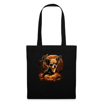 Chihuahua Costume d'Halloween - Citrouille - Sac en tissu - noir - Devant