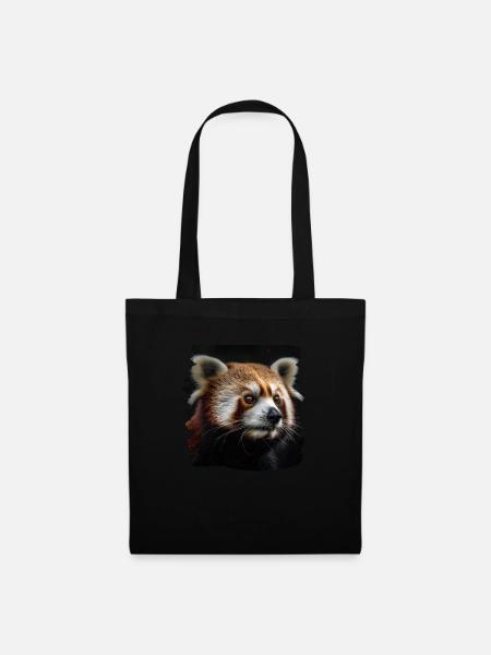 Kleiner Panda realistic Roter Panda Pandas - Stoffbeutel - Schwarz