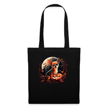 Chihuahua Costume d'Halloween - Citrouille - Sac en tissu - noir - Devant