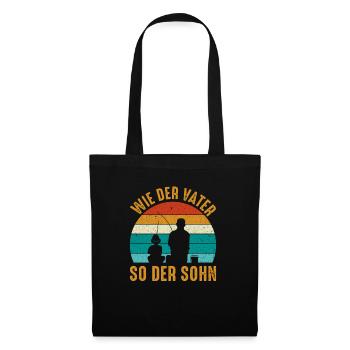 Wie der Vater so der Sohn Angeln - Stoffbeutel - Schwarz - Vorne