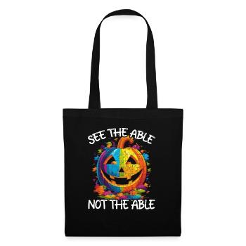 Autisme Halloween Trick ou Treat Sensibilisation à l’autisme - Sac en tissu - noir - Devant