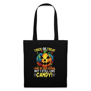 Autisme Halloween Trick ou Treat Sensibilisation à l’autisme - Sac en tissu - noir - Devant