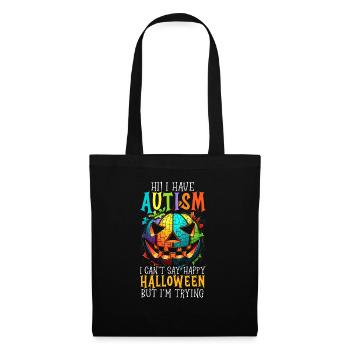 Autisme Halloween Trick ou Treat Sensibilisation à l’autisme - Sac en tissu - noir - Devant
