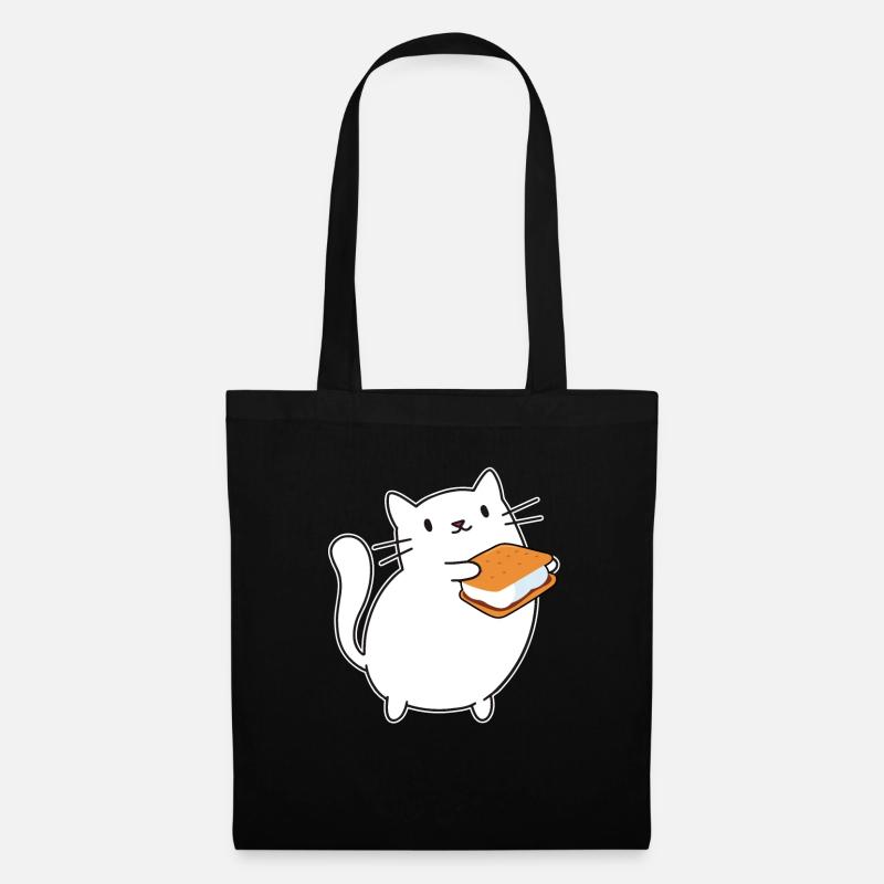 Smore Cat Kids Marshmallow Camper Campfire - Stoffbeutel - Schwarz