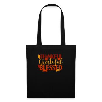 Thankful Grateful Funny Thanksgiving - Tote Bag - black - Front