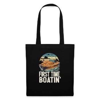First Time Boatin' Lake Life New Boat Owner - Stoffbeutel - Schwarz - Vorne