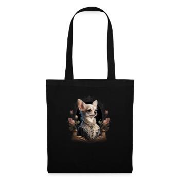 Chihuahua - Dame Anglaise Robe Chien - Sac en tissu - noir - Devant