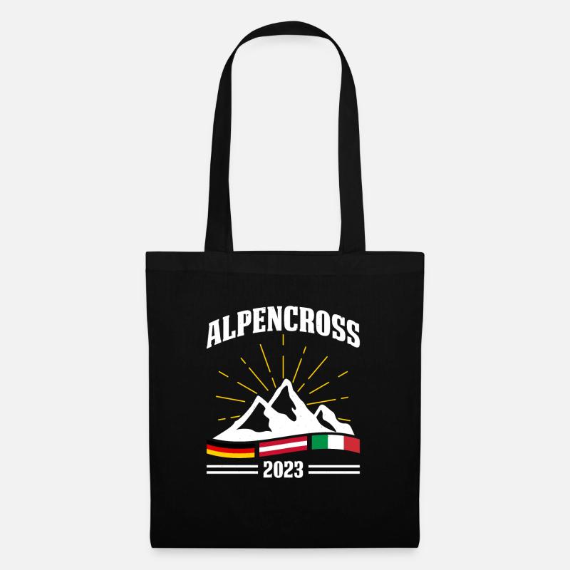 Alpenüberquerung Für Alpenüberquerer Wanderin Wand - Stoffbeutel - Schwarz