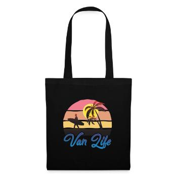 Van Life Retro Beach Design (Blue) - Tote Bag - black - Front