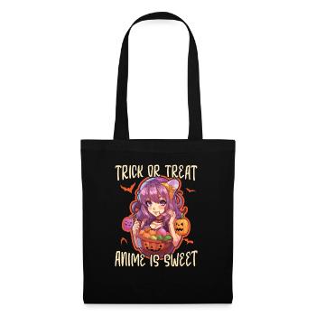 Anime Halloween Kawaii Trick Or Treat Spooky Manga - Tote Bag - black - Front