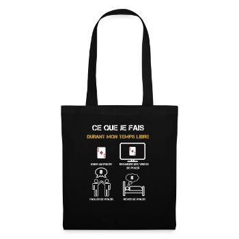 poker temps libre humour - Sac en tissu - noir - Devant