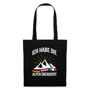 Alpenüberquerung Für Alpenüberquerer Wanderin Wand - Stoffbeutel - Schwarz - Vorne