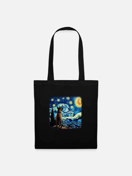 Belgian Malinois Van gogh starry night - Stoffbeutel - Schwarz