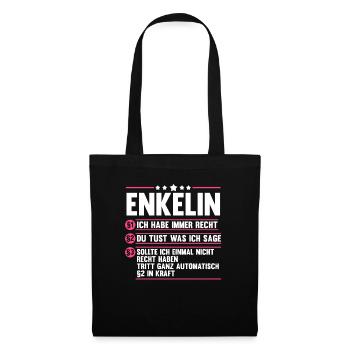 Enkelin - Stoffbeutel - Schwarz - Vorne