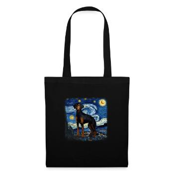 Black and Tan Coonhound Van gogh nuit étoilée - Sac en tissu - noir - Devant