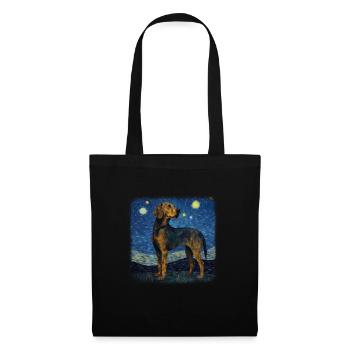 Black and Tan Coonhound Van gogh nuit étoilée - Sac en tissu - noir - Devant