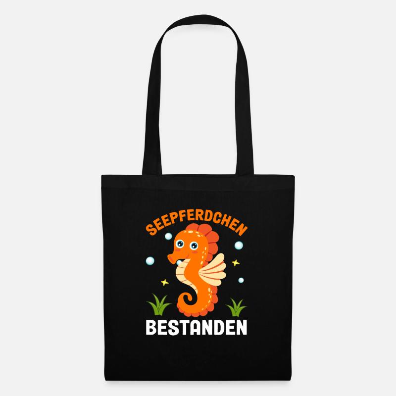 Schwimmabzeichen Seepferdchen Schwimmer - Stoffbeutel - Schwarz