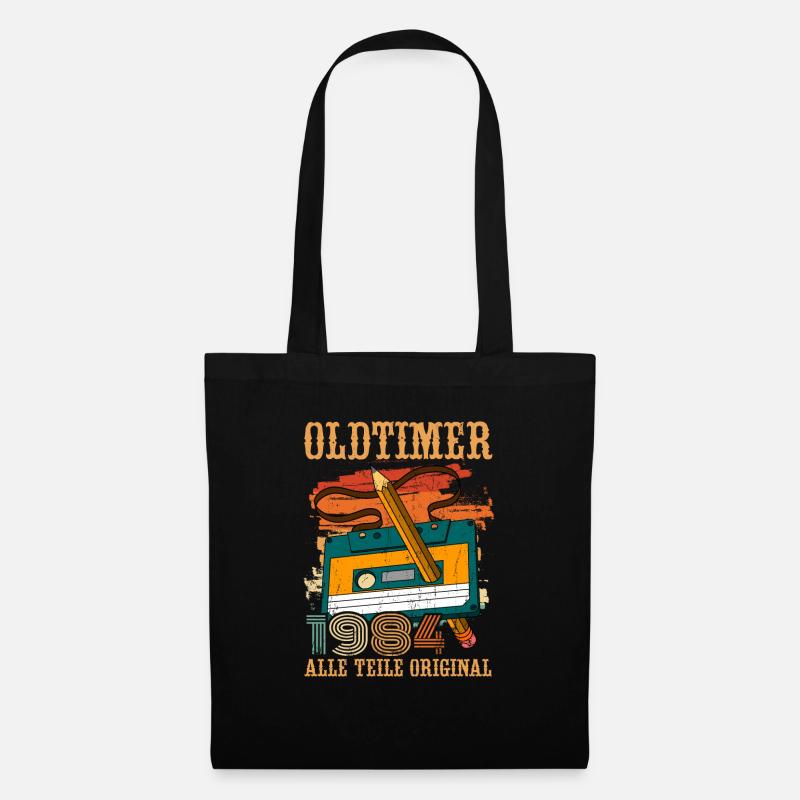 oldtimer 1984 Original - kassette 39 Geburtstag - Stoffbeutel - Schwarz