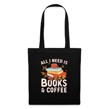 J’ai besoin de livres et de café Citation de lecture de rat de bibliothèque - Sac en tissu - noir - Devant
