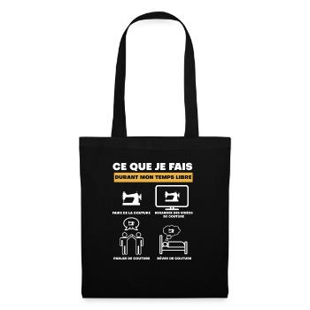 couture durant temps libre - Sac en tissu - noir - Devant