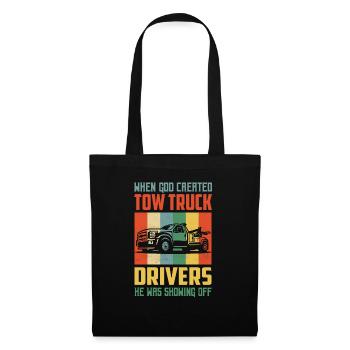 Quand Dieu a créé les conducteurs de dépanneuse Camionnage - Sac en tissu - noir - Devant