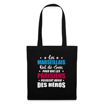 Marseillais Vs Parisiens Humour et drôles - Sac en tissu - noir - Devant