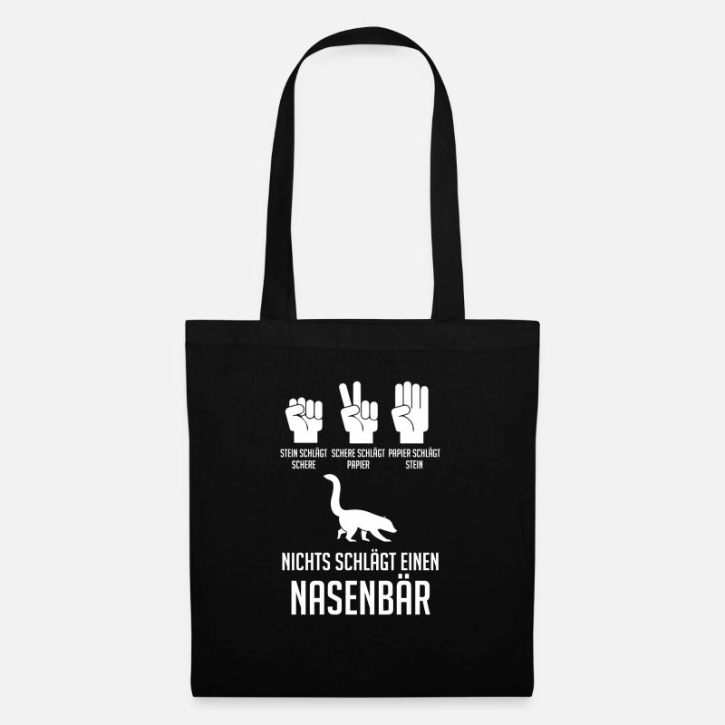 Nasenbär - Stoffbeutel - Schwarz