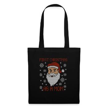 Premier Noël en tant que maman - Noël moche - Sac en tissu - noir - Devant
