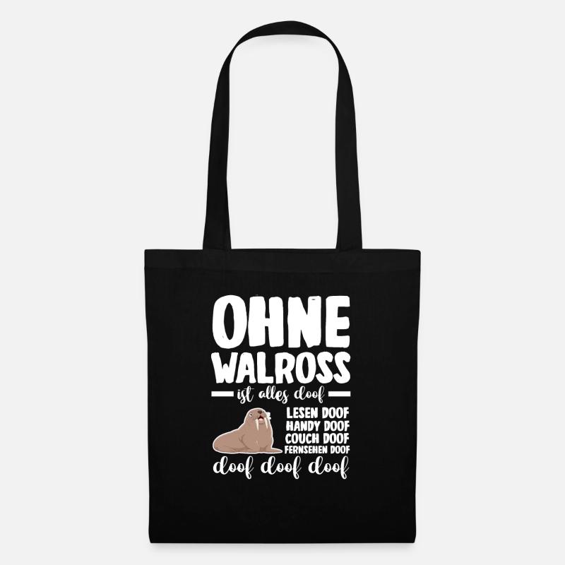 Walross - Stoffbeutel - Schwarz
