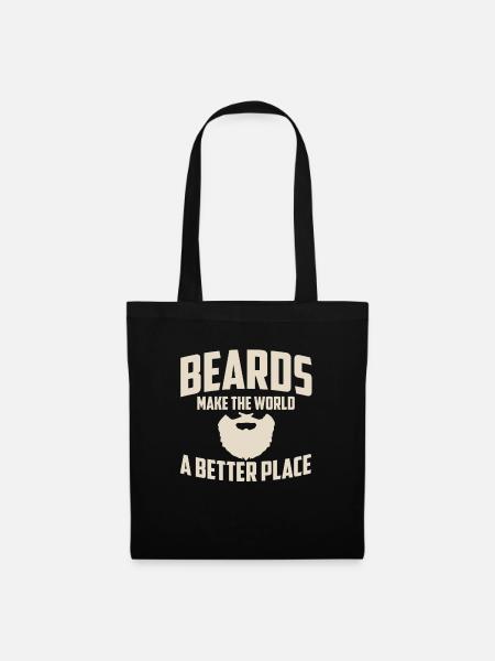 Drôle de poils faciaux Citation Barbes Faire du monde un - Sac en tissu - noir