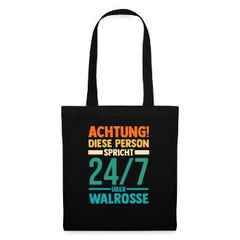 Walross - Stoffbeutel - Schwarz - Vorne