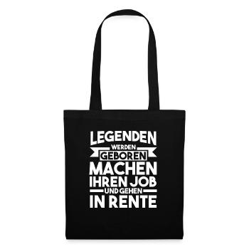 Ruhestand Pension Rente Rentner - Stoffbeutel - Schwarz - Vorne