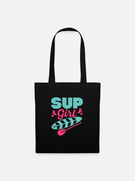 SUP Girl Stand Up Paddling Board - Stoffbeutel - Schwarz