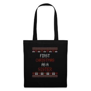 Premier Noël en tant que sœur - Noël - Sac en tissu - noir - Devant