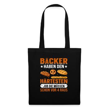 Bäcker Geschenkidee Bäckerei - Stoffbeutel - Schwarz - Vorne