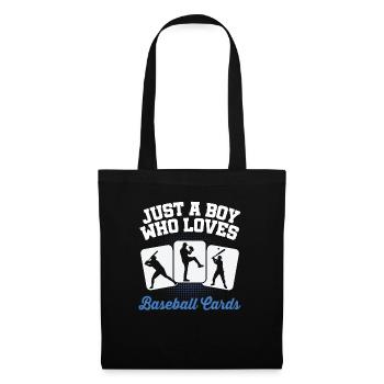 Men Trader Collector Just A Boy Who Loves Baseball - Stoffbeutel - Schwarz - Vorne